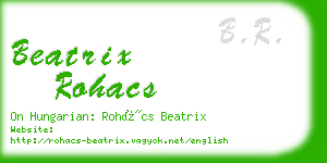 beatrix rohacs business card